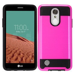 LG Aristo, LG LV3, LG MS210 Armor Hybrid Case (Hot Pink)